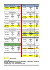 Wedstrijdschema 2024-2025